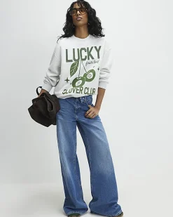 Grey Lucky Clover Sweatshirt