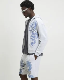 Grey Oversized Fit Hokkaido Washed Shorts