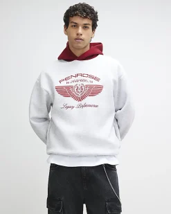 Grey Oversized Fit Penrose Hoodie