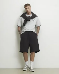 Grey Oversized Fit Racquet Club Crest T-shirt