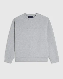 Grey Oversized Premium Embroidered Sweatshirt
