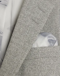 Grey Puppytooth Skinny Fit Suit Jacket