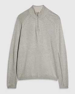 Grey Regular Fit Half Zip Jumper