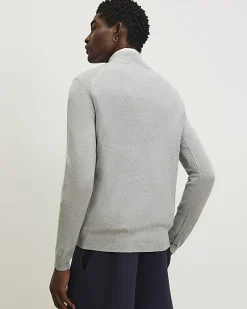 Grey Regular Fit Half Zip Jumper