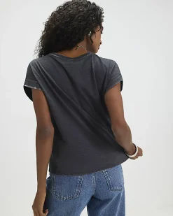 Grey Short Sleeve Burnout Effect T-Shirt