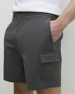 Grey Skinny Fit Cargo Shorts