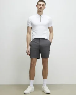 Grey Skinny Fit Cargo Shorts