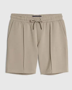 Grey Slim Fit Interlock Shorts