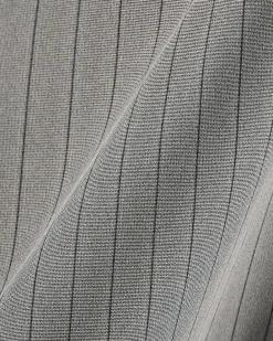Grey Slim Fit Pinstripe Polo Shirt