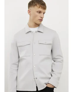 Grey Slim Fit Premium Collared Overshirt