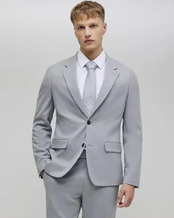 Grey Slim Fit Stretch Suit Jacket