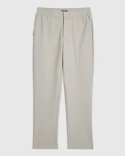 Grey Slim Fit Stretch Textured Trousers