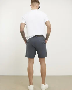 Grey Slim Stretch Chino Short with Belt