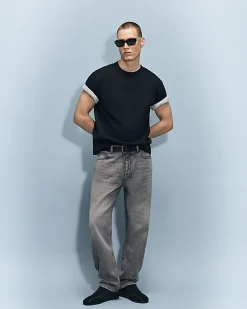 Grey Straight Leg Jeans