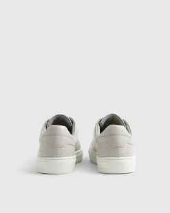 Grey Textured Lace Up Cupsole Trainers