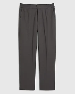 Grey Textured Slim Fit Trousers