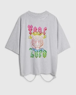 Grey Year Zero Tiger Boyfriend Fit T-Shirt