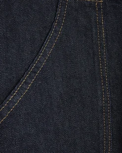 Indigo Mid Rise Tailored Baggy Wide Leg Jeans