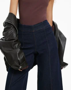 Indigo Pull-On Sculpt Palazzo Jeans