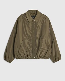 Khaki Bubble Hem Jacket