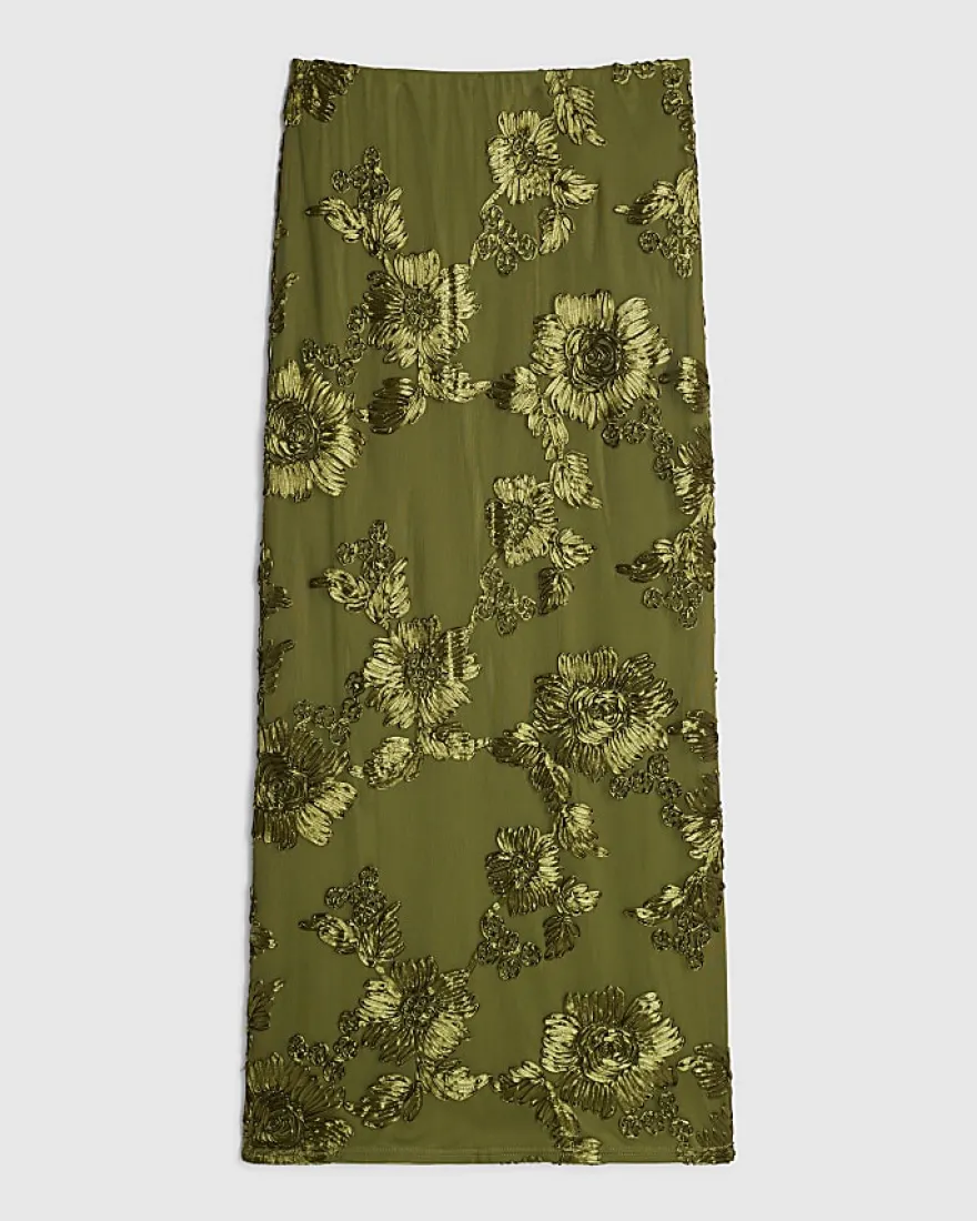 Khaki Cornelli Maxi Skirt