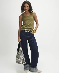 Khaki Fine Knit Vest Top