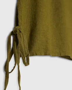 Khaki Linen Blend Tank Top