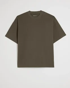 Khaki Oversized Fit Crew Neck T-Shirt