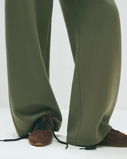 Khaki Premium Twill Wide Leg Joggers