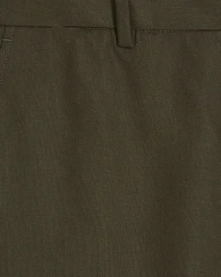 Khaki Regular Fit Linen Blend Shorts