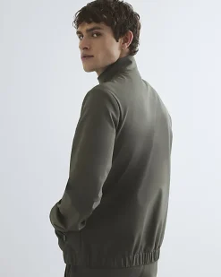 Khaki Slim Fit Comfort Stretch Funnel Jacket
