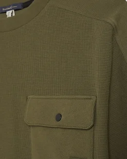 Khaki Slim Fit Textured Lightweight T-Shirt