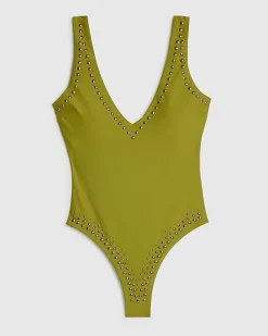 Khaki Studded Swimsuit