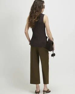 Khaki Tailored Culottes