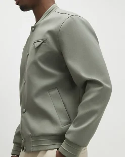Khaki Twill Bomber Jacket