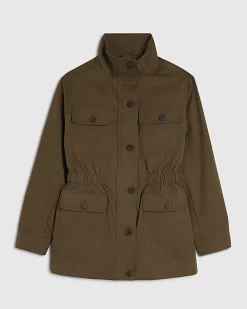 Khaki Utility Funnel Jacket
