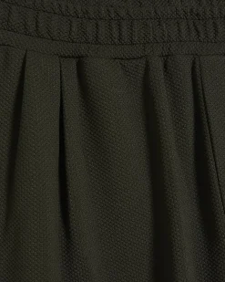 Khaki Wide Leg Waffle Textured Joggers