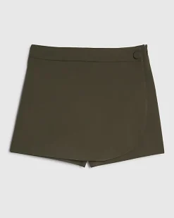 Khaki Wrap Mini Skort