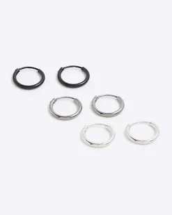 Metal Pack of 3 Multi Mixed Hoop Earrings