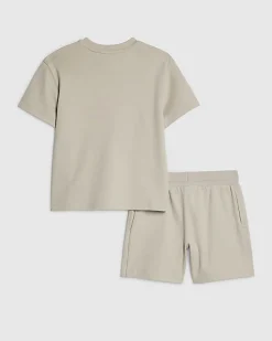 Mini Boys Beige Essentialism T-Shirt Set