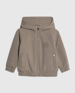 Mini Boys Beige RI Hooded Jacket