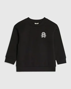 Mini Boys Black Crest Sweatshirt