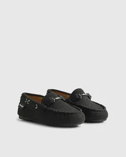 Mini Boys Black Snaffle Loafers