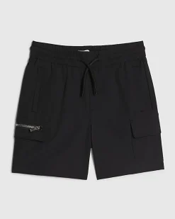 Mini Boys Black Zip Cargo Shorts