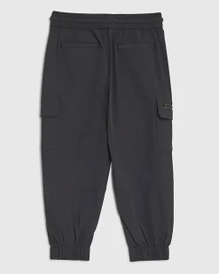 Mini Boys Black Zip Cargo Trousers