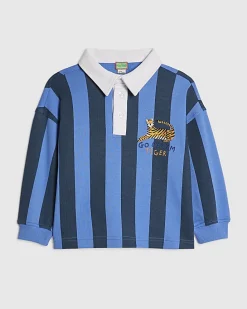 Mini Boys Blue Abbie Rosie Stripe Rugby Top