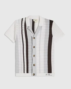 Mini Boys Blue Stripe Polo Shirt