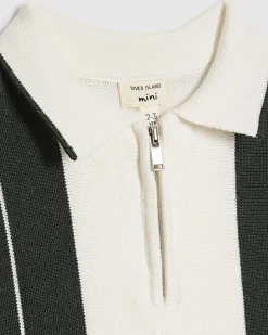 Mini Boys Green Stripe Polo Shirt