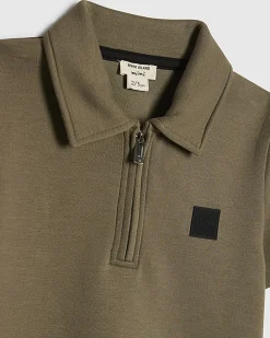 Mini Boys Khaki Polo Shirt and Jogger Set