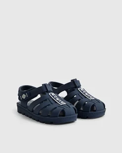 Mini Boys Navy Caged Jelly Sandals